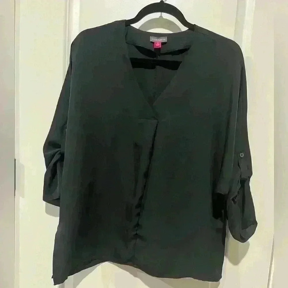 BLACK VINCE CAMUTO BLOUSE SIZE MEDIUM - Picture 1 of 4